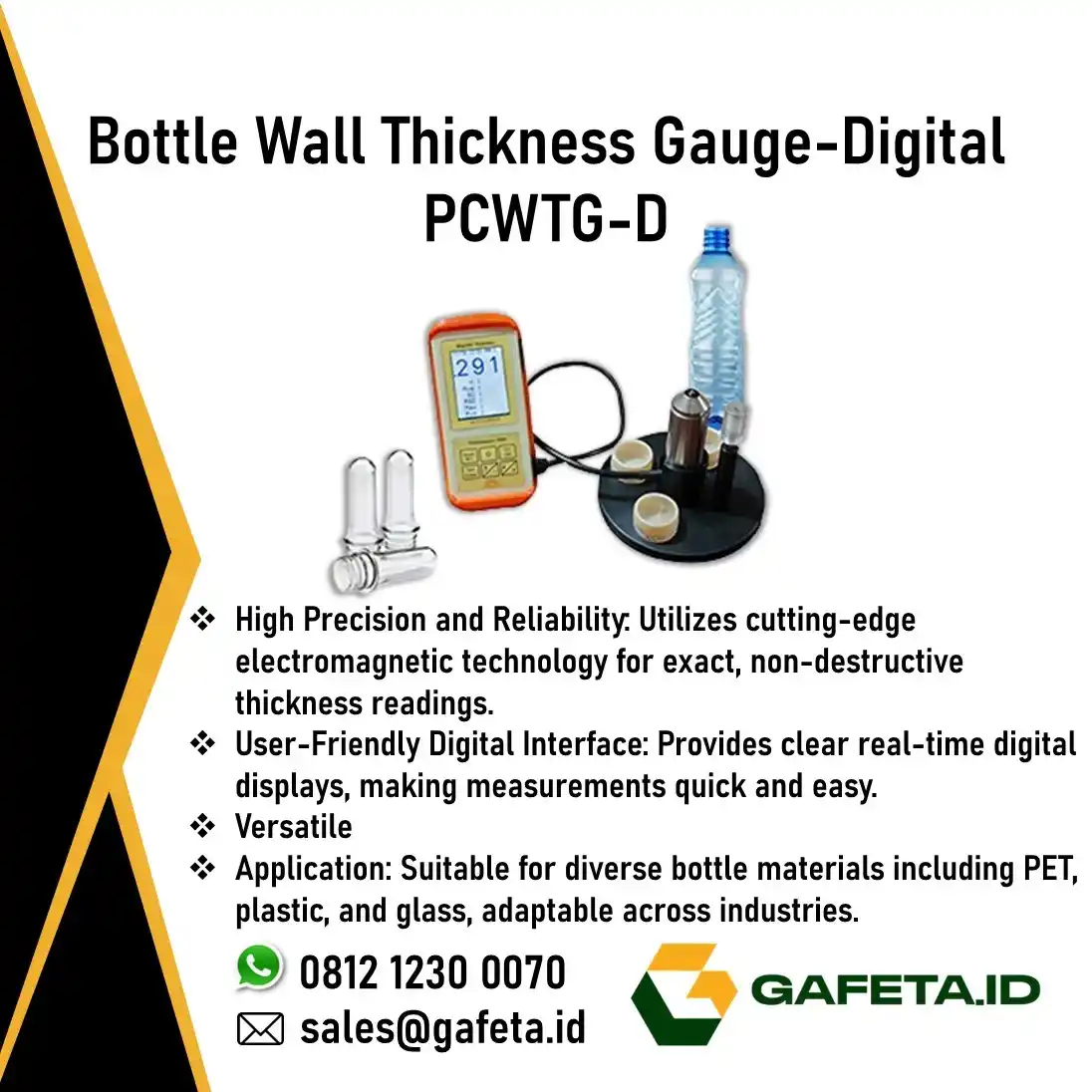 Bottle Wall Thickness Gauge PCWTG-D - Pengukur Ketebalan Dinding Botol