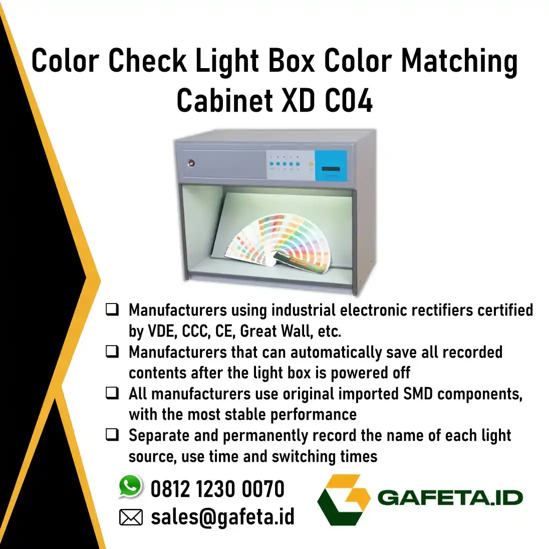 Jual Color Matching Cabinet XD-C04 | Box Lampu untuk Cek Warna QC