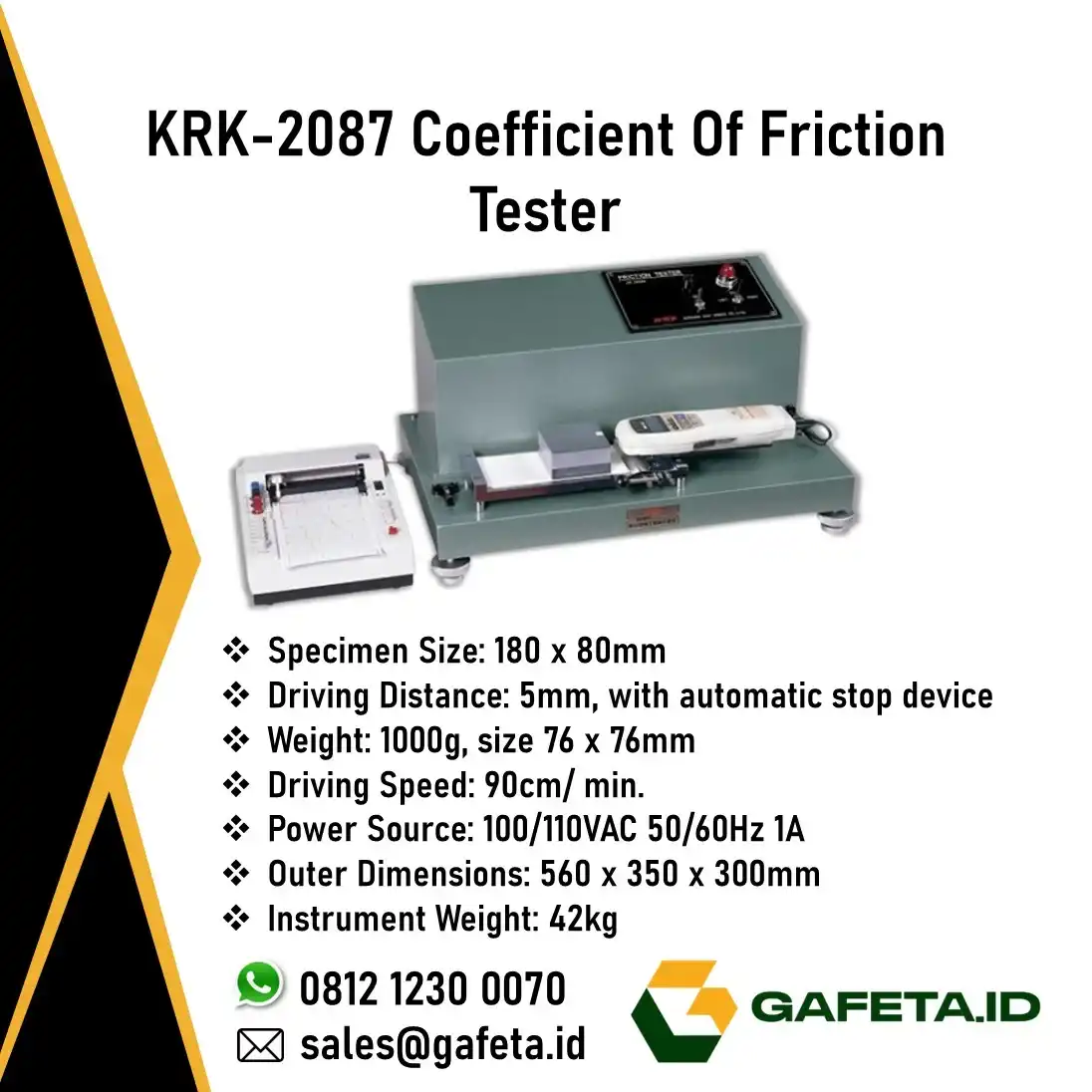Coefficient Of Friction Tester KRK-2087 | Alat Ukur Koefisien Gesek Kertas