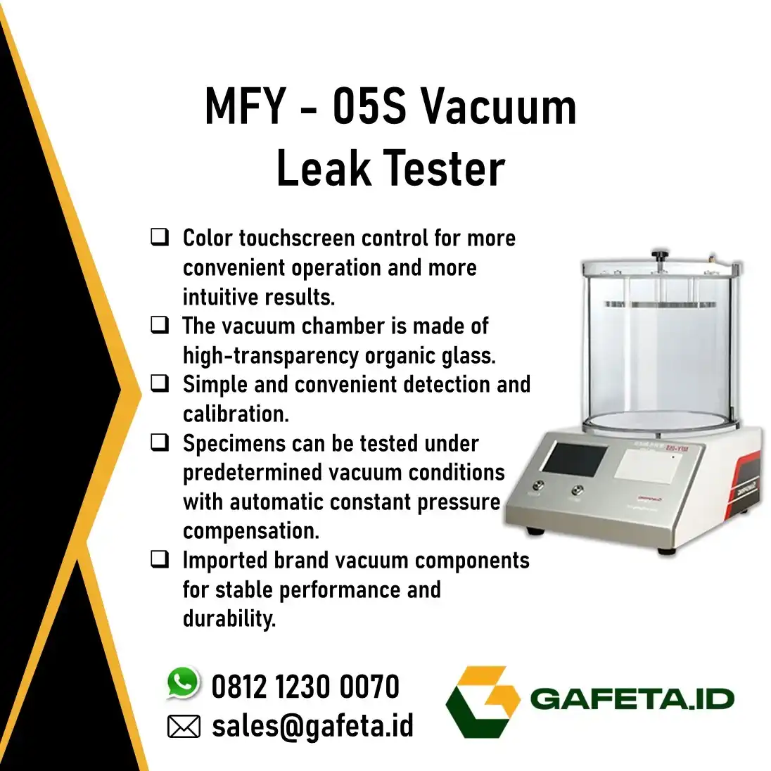 Vacuum Package Leak Tester MFY-05S  Alat Uji Kebocoran Kemasan Plastik