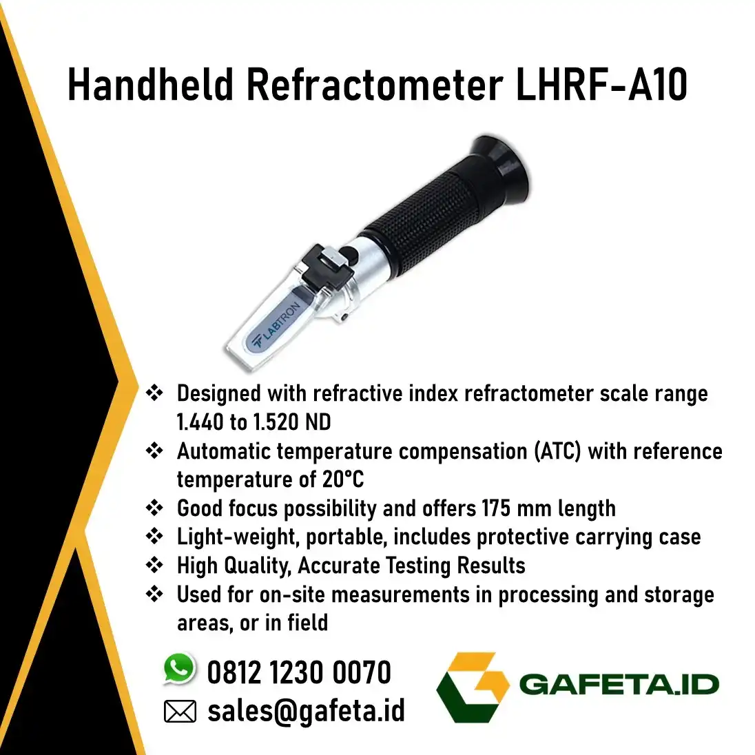 Jual LHRF-A10 Refractometer - Pengukur Indeks Bias Cairan Portable