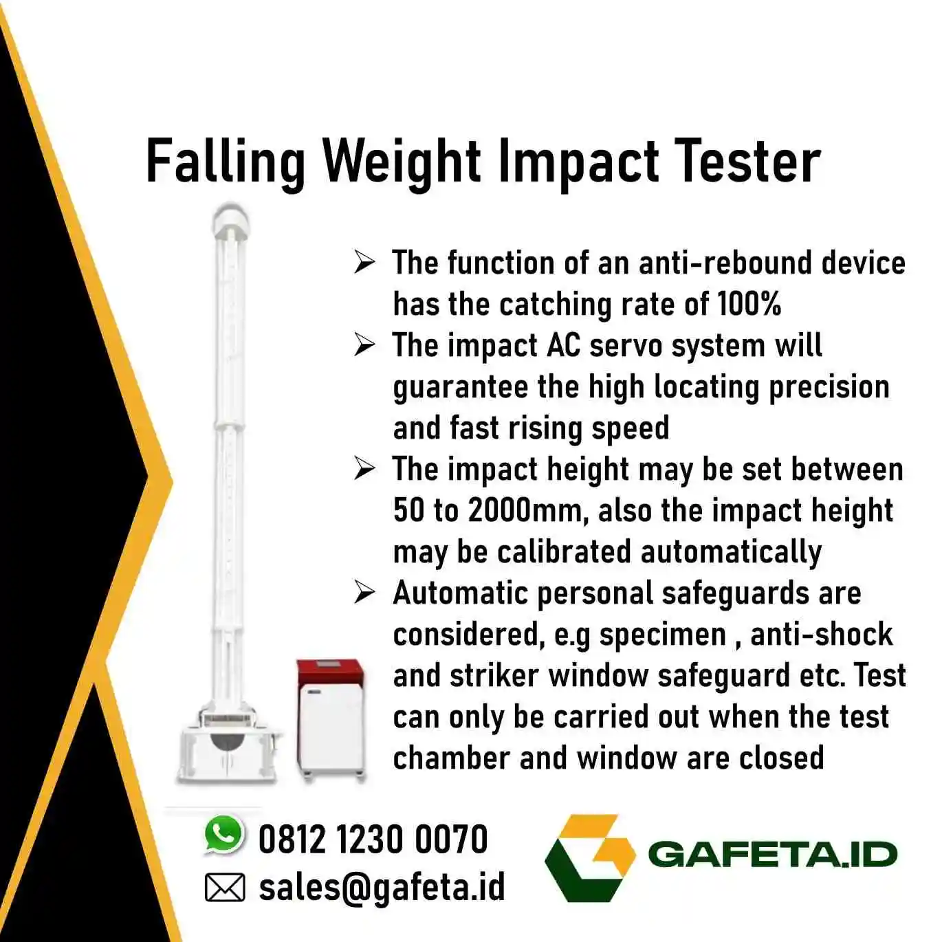 Falling Weight Impact Tester - Uji Ketahanan Benturan Pipa Thermoplastic
