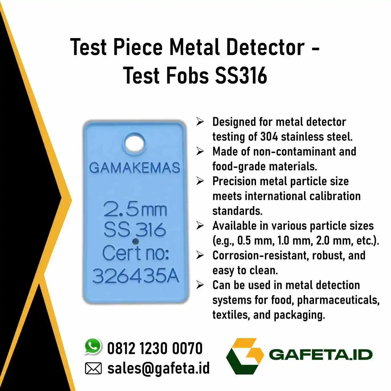 Metal Detector Test FOB (SS316): Kalibrasi Sensitivitas Detektor Logam