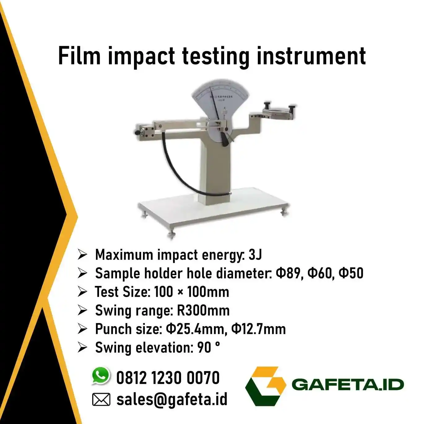 Jual Film Impact Testing Instrument: Uji Ketahanan Kemasan Flexible