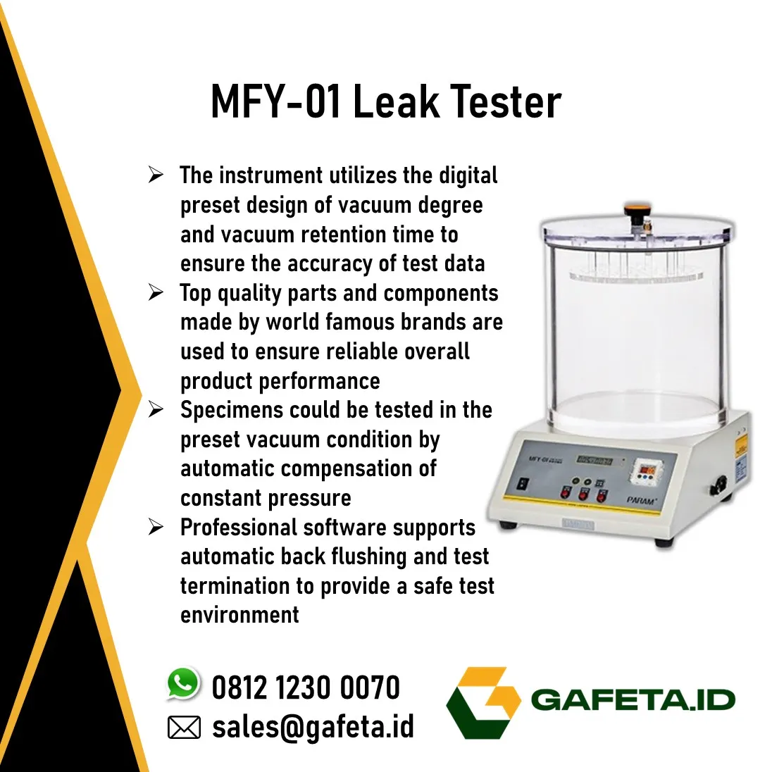 Jual Leak Tester MFY-01 Labthink: Alat Uji Kebocoran Kemasan