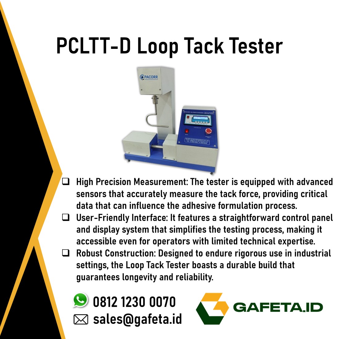 Jual Loop Tack Tester PCLTT-D untuk Uji Initial Tack