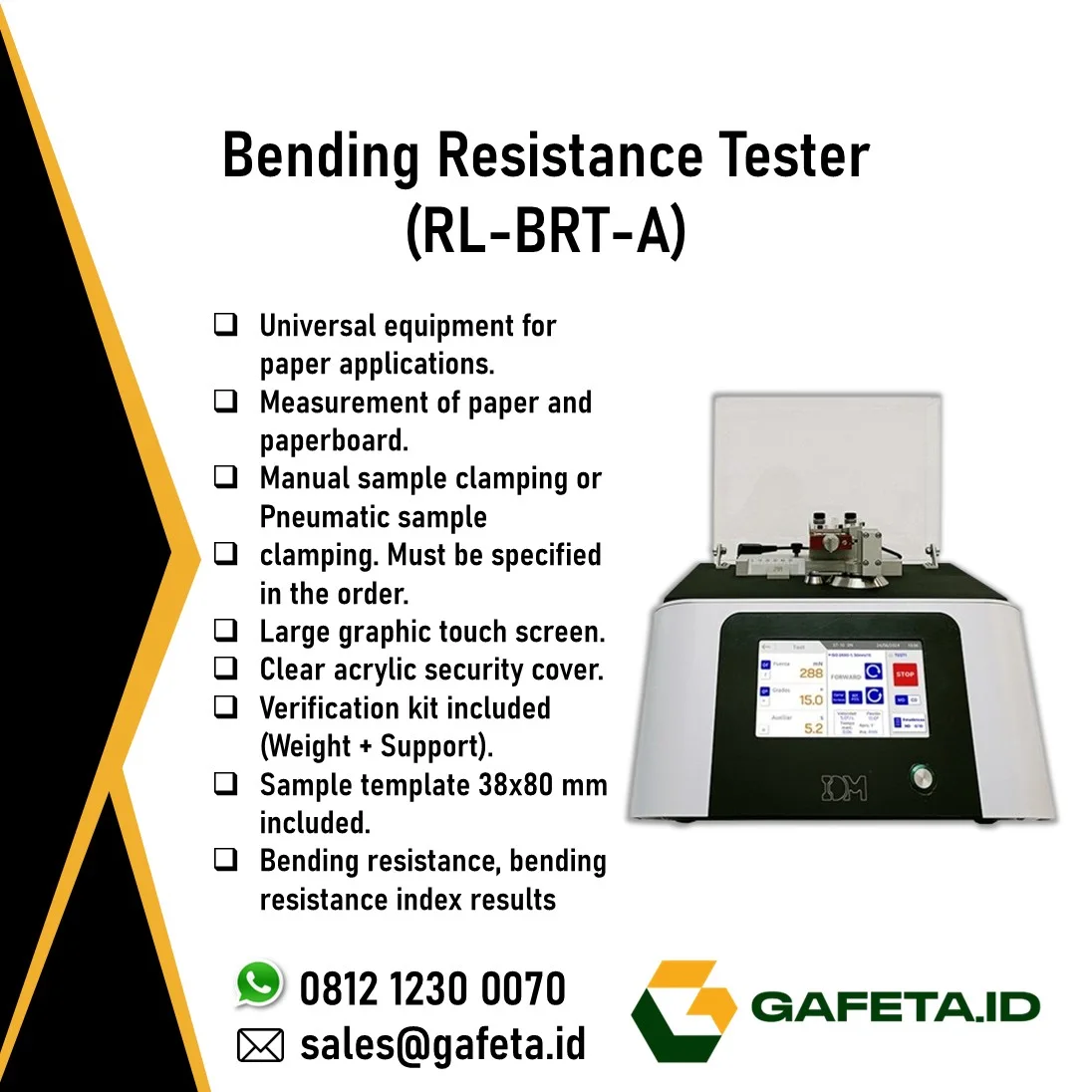 Jual Bending Resistance Tester RL-BRT-A untuk Uji Kekakuan Kertas
