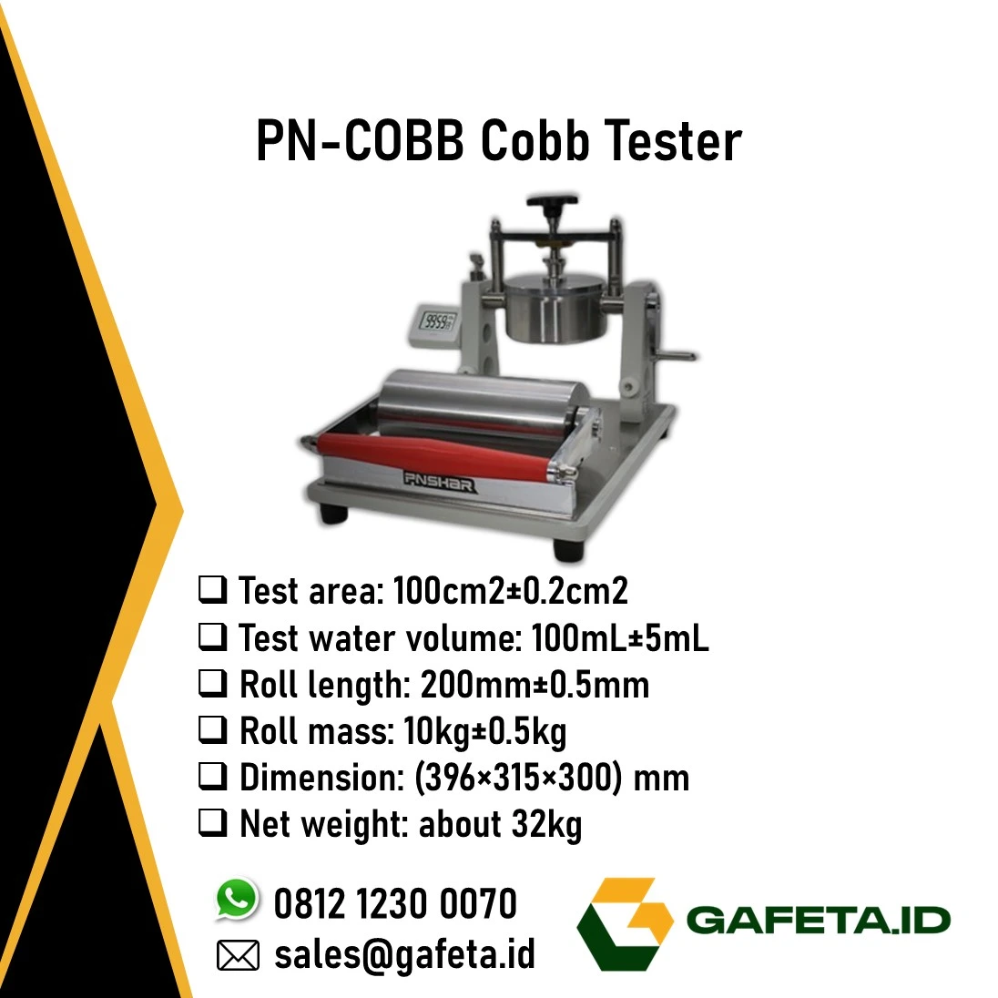 Jual PN-COBB Tester: Uji Water Absorption Kertas