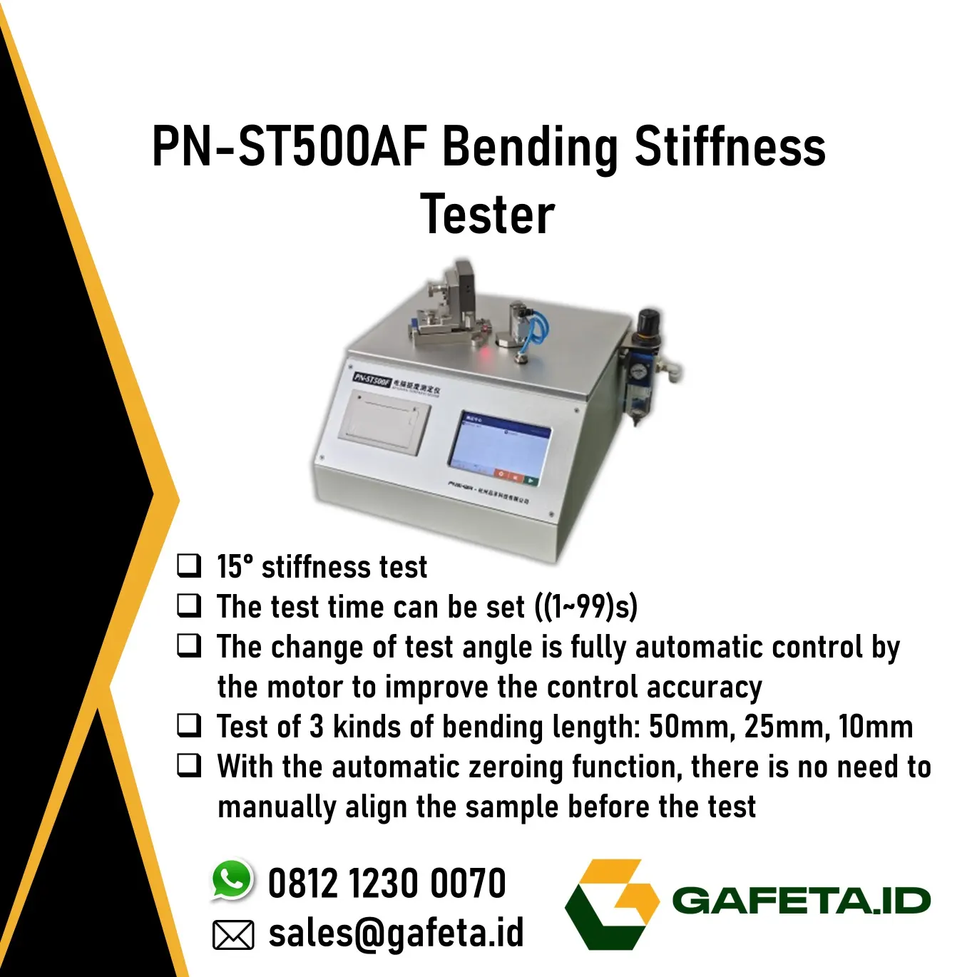 Jual Bending Stiffness Tester PN-ST500AF untuk Uji Kekakuan