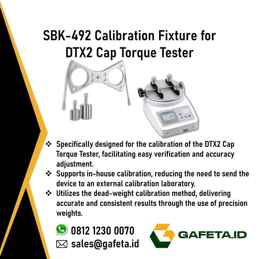 Jual Calibration Fixture for DTX2 Cap Torque Tester SBK-492 untuk DTX2